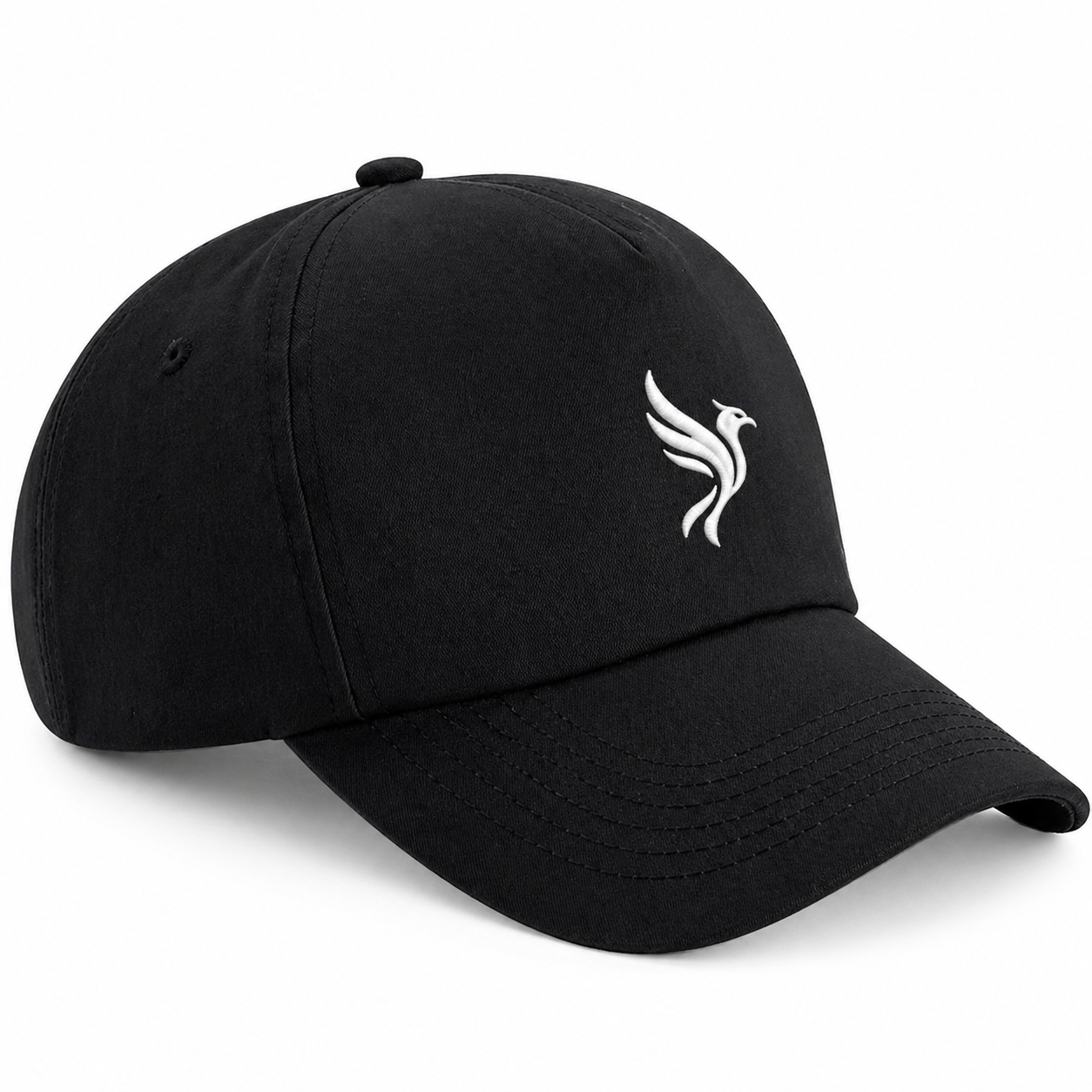 Agora Phoenix Adjustable 5-Panel Cap - Black